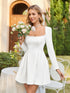 pearl-trim-long-sleeve-mini-dress OhSoStyled - Sophia's Style-1